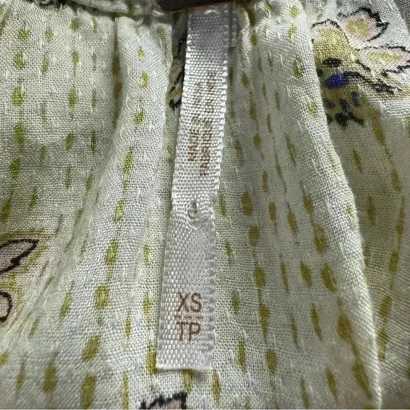 Free People But I Like It Women’s XS Ivory Embroidered Crop Tunic 3/4 Sleeve Top - Picture 11 of 12